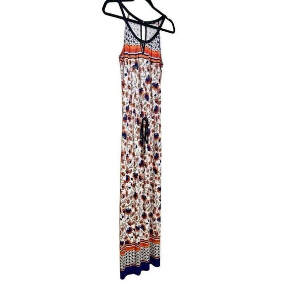 Enfocus Studio Cinched Waist Floral Keyhole Halter Maxi Dress Multicolor Small - Picture 3 of 4